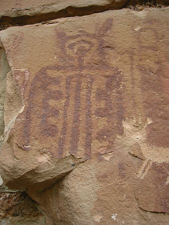 Authentic petroglyphs (red)