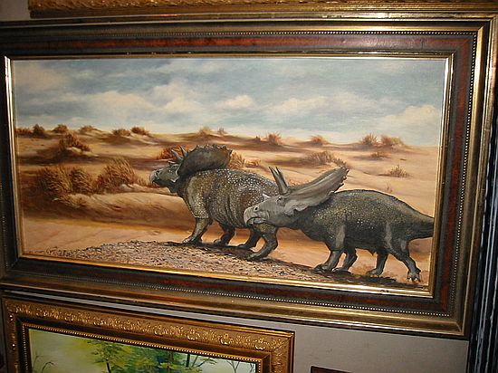 Painting by Greg Sweatt - Fossil Artist, Parker, Colorado.  Greg was painting at the Colorado Fossil Expo portion of the show.