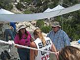 Left to right: Virginia Tidwell, research associate at DMNS; Bruce Schumacher (paleontologist, U.S. Forest Service); Harley Armstrong (Regional paleontologist, BLM Grand Junction office).