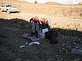 Rich Barclay and Regan Dunn packing up after the dig.  The sun began setting on this easterly hillside about 2:30 pm.  By 3:30 pm in late November, temperatures were dropping rapidly.